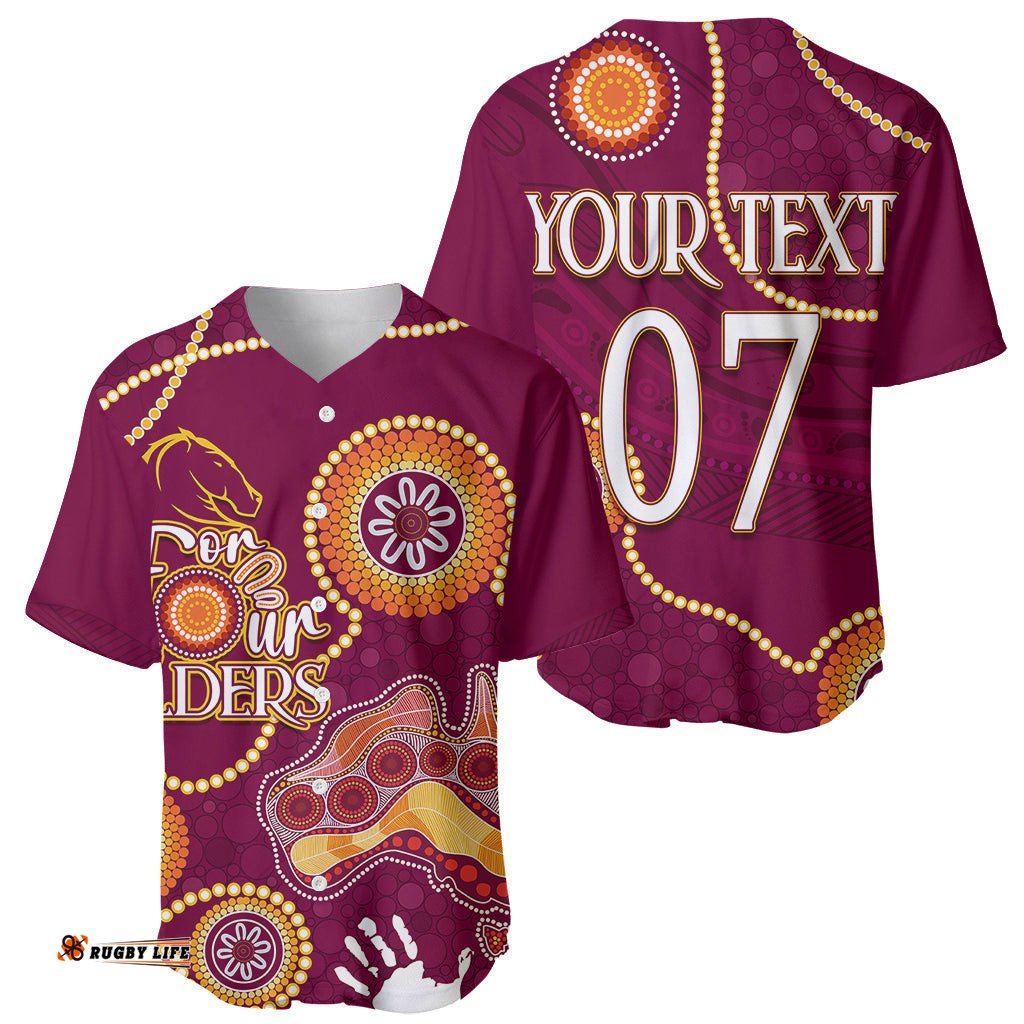 Personalised NAIDOC Week NRL Broncos For Our Elders Baseball Jersey Shirt
