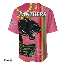Panthers Rugby Baseball Jersey Shirt The Mountain Men Aboriginal Art Dynamic Pink Version