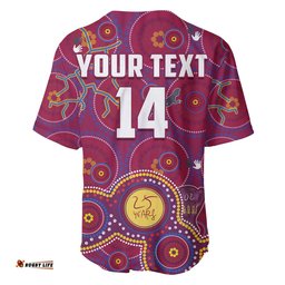 Custom Text And Number Brisbane Football Baseball Jersey Shirt Indigenous Pattern Go Lions Unique Version