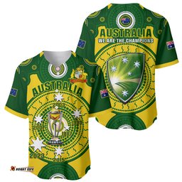 Australia Cricket Baseball Jersey Shirt World Cup 6th Champions Trophy National Color