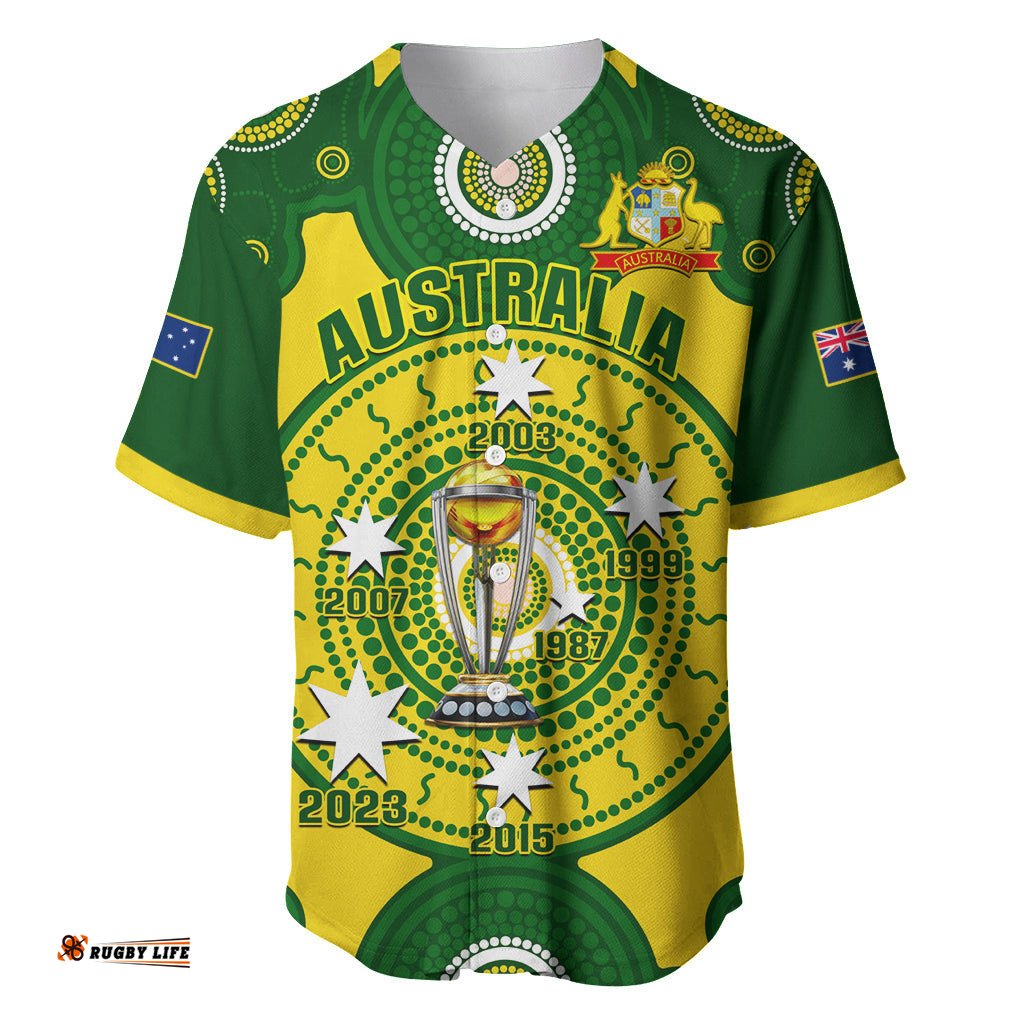 Australia Cricket Baseball Jersey Shirt World Cup 6th Champions Trophy National Color
