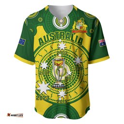 Australia Cricket Baseball Jersey Shirt World Cup 6th Champions Trophy National Color