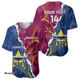 Custom Cowboys And Broncos Rugby Baseball Jersey Shirt Dynamic Style