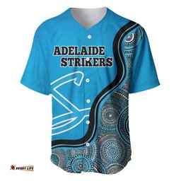 Custom Adelaide Strikers Baseball Jersey Shirt Indigenous Art Grunge Style