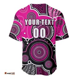 Custom Text And Number Sixers BBL Baseball Jersey Shirt Aboriginal Patterns Pink Version