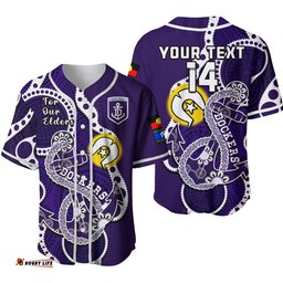 Custom Text And Number Fremantle Football NAIDOC Baseball Jersey Shirt Dockers For Our Elders Indigenous Art Ver.02