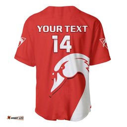 Personalised Sydney Swans Football Baseball Jersey Shirt Go Swannies Sporty Style