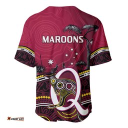 QLD Maroons Rugby Baseball Jersey Shirt Go Queensland Kangaroo Indigenous