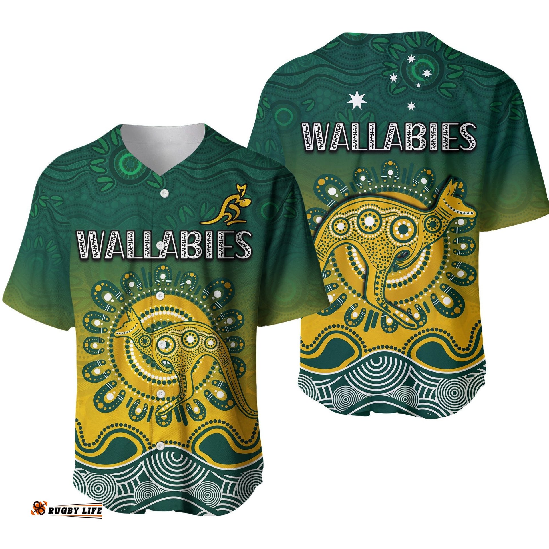 Wallabies Rugby Australia Baseball Jersey Shirt Aboriginal Ver.01