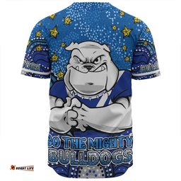 Canterbury-Bankstown Bulldogs Custom Baseball Shirt - Custom With Aboriginal Inspired Style Of Dot Painting Patterns  Baseball Shirt