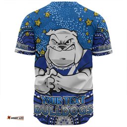 Canterbury-Bankstown Bulldogs Custom Baseball Shirt - Custom With Aboriginal Inspired Style Of Dot Painting Patterns  Baseball Shirt