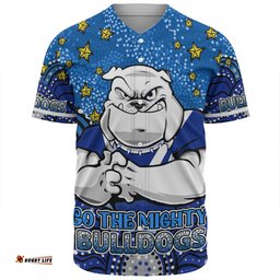 Canterbury-Bankstown Bulldogs Custom Baseball Shirt - Custom With Aboriginal Inspired Style Of Dot Painting Patterns  Baseball Shirt