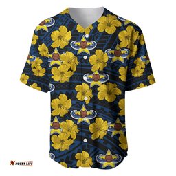 Cowboys Rugby Baseball Jersey Shirt Polynesian Style With Hibiscus