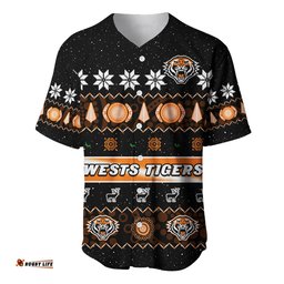 Wests Tigers Christmas Baseball Jersey Shirt Aboriginal Art Merry Xmas