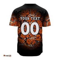 Wests Tigers Baseball Jersey Shirt Polynesian Hibiscus Tropical Vintage NRL