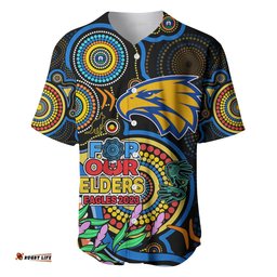 Eagles Football Aboriginal Art Baseball Jersey Shirt NAIDOC Indigenous Tribal