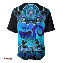 Personalised Australia Leo Lizard Zodiac Baseball Jersey Shirt Auz Astrology Aboriginal Aqua