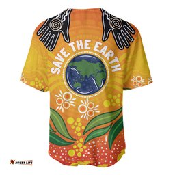 Australia Earth Day Indigenous Baseball Jersey Shirt Save The Earth