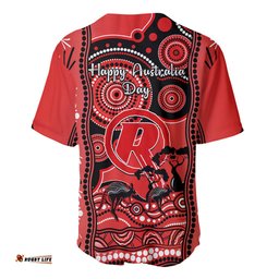 Melbourne Renegades Cricket Baseball Jersey Shirt Happy Australia Day Aboriginal Art