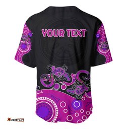 Australia Aboriginal Baseball Jersey Shirt Lizard Pink