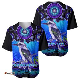 Personalised Australia Sagittarius Kookaburra Zodiac Baseball Jersey Shirt Auz Astrology Aboriginal Blue
