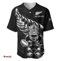 New Zealand All Black Rugby Baseball Jersey Shirt