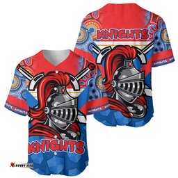 NRL Knight Baseball Jersey Shirt Proud Newcastle Aboriginal Vibe