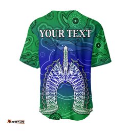Custom Personalised Torres Strait Islands Baseball Jersey Shirt Aboriginal Art Lizard Symbol Peace