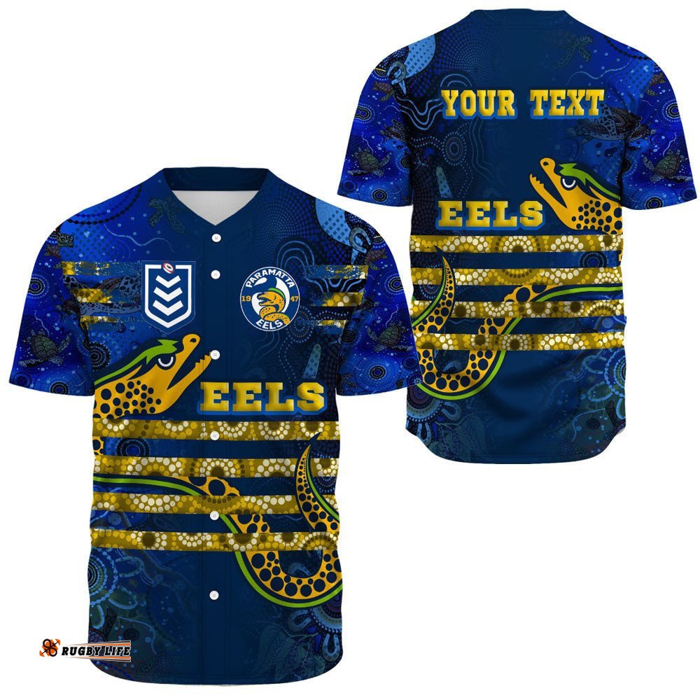 Clothing Custom Parramatta Eels Style Baseball Jersey Shirts