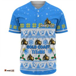 Gold Coast Titans Christmas Custom Baseball Shirt - Special Ugly Christmas Baseball Shirt