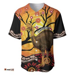 Keeper Of The Rainforest Cassowary Baseball Jersey Shirt Aboriginal Art