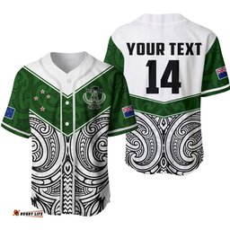 Custom Text And Number New Zealand Silver Fern Rugby Baseball Jersey Shirt Maori Pacific Ver.02