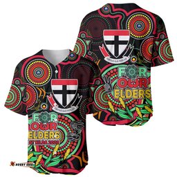 St Kilda Football Aboriginal Art Baseball Jersey Shirt NAIDOC Indigenous Tribal