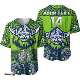 Custom Text And Number Raiders Rugby Baseball Jersey Shirt Aboriginal Pattern