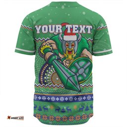 Canberra Raiders Christmas Custom Baseball Shirt - Ugly Xmas And Aboriginal Patterns For Die Hard Fan Baseball Shirt