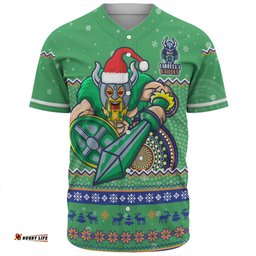 Canberra Raiders Christmas Custom Baseball Shirt - Ugly Xmas And Aboriginal Patterns For Die Hard Fan Baseball Shirt