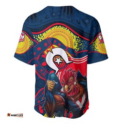 Roosters Mascot NRL Baseball Jersey Shirt NAIDOC