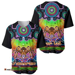 Personalised Australia Scorpio Tarantulas Spider Zodiac Baseball Jersey Shirt Auz Astrology Aboriginal Rainbow