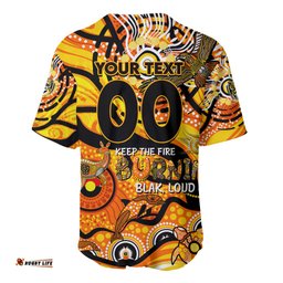 Custom NAIDOC Week 2024 Tiger Baseball Jersey Shirt Aboriginal Animals Keep The Fire Burning