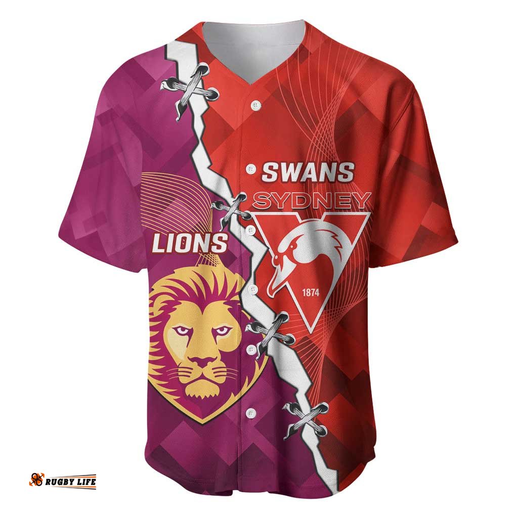 Custom Swans And Lions Football Baseball Jersey Shirt 2024 Go Champions Final Dynamic Version