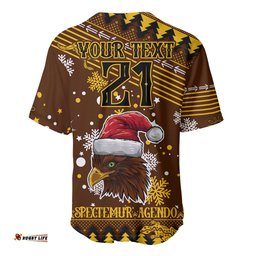 Custom Hawks Football Baseball Jersey Shirt Spectemur Agendo Christmas Vibe