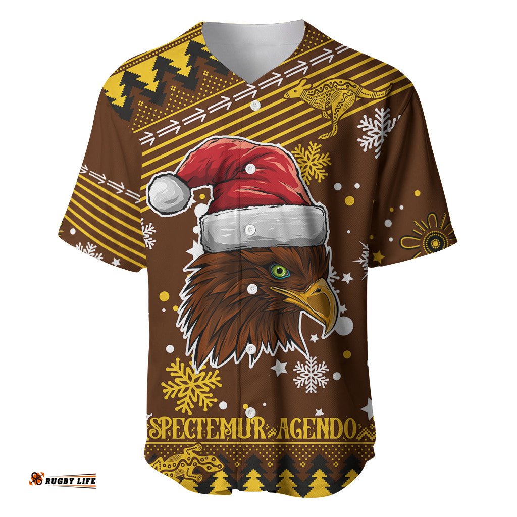 Custom Hawks Football Baseball Jersey Shirt Spectemur Agendo Christmas Vibe