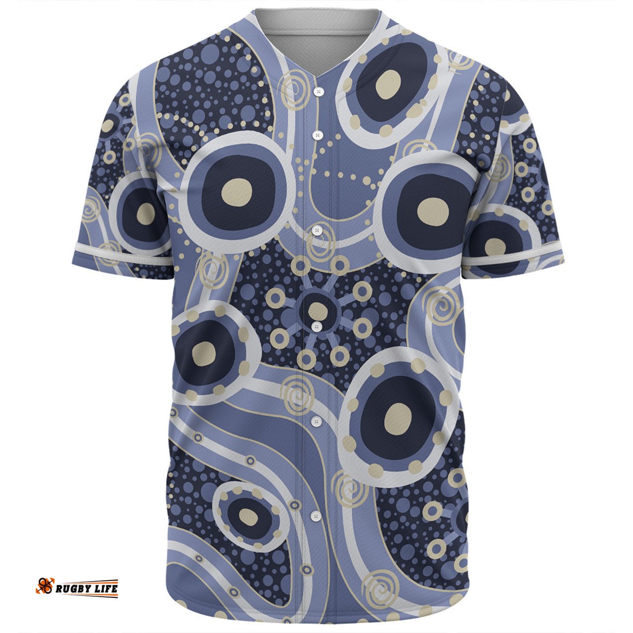 Australia Aboriginal Baseball Shirt - Purple Aboriginal Dot Art Inspired Baseball Shirt