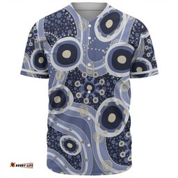 Australia Aboriginal Baseball Shirt - Purple Aboriginal Dot Art Inspired Baseball Shirt