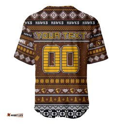 Personalized Hawks Football Xmas Baseball Jersey Shirt Australia AFL Mascot