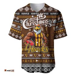 Personalized Hawks Football Xmas Baseball Jersey Shirt Australia AFL Mascot
