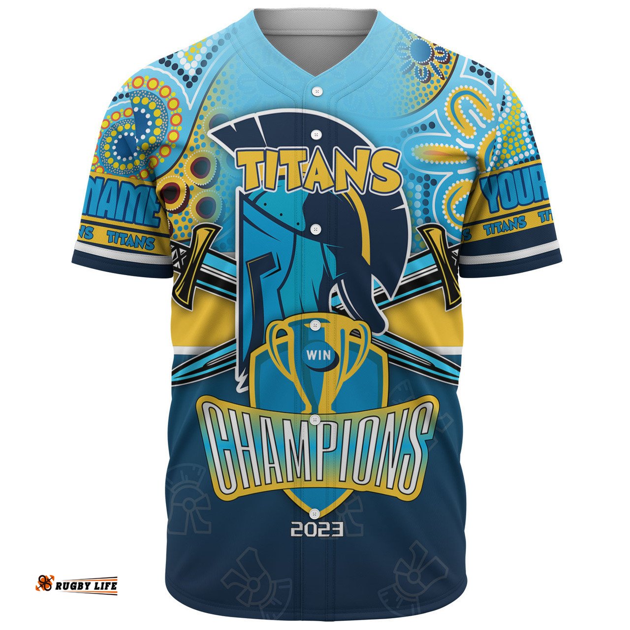 Gold Coast Titans Sport Baseball Shirt - Custom Talent Win Games But Teamwork And Intelligence Win Championships With Aboriginal Style