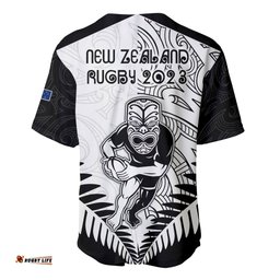 New Zealand Rugby Baseball Jersey Shirt Proud Aoteroa Stylised Maori Koru