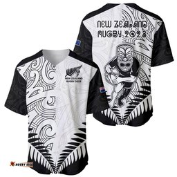 New Zealand Rugby Baseball Jersey Shirt Proud Aoteroa Stylised Maori Koru