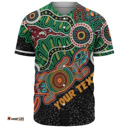 Australia Aboriginal Baseball Shirt - Walking with 3000 Ancestors Behind Me With Goanna Baseball Shirt